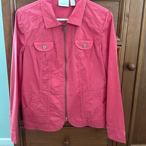 Chico’s size 1 lightweight jacket.  Good condition.  Light orange. 4 pockets